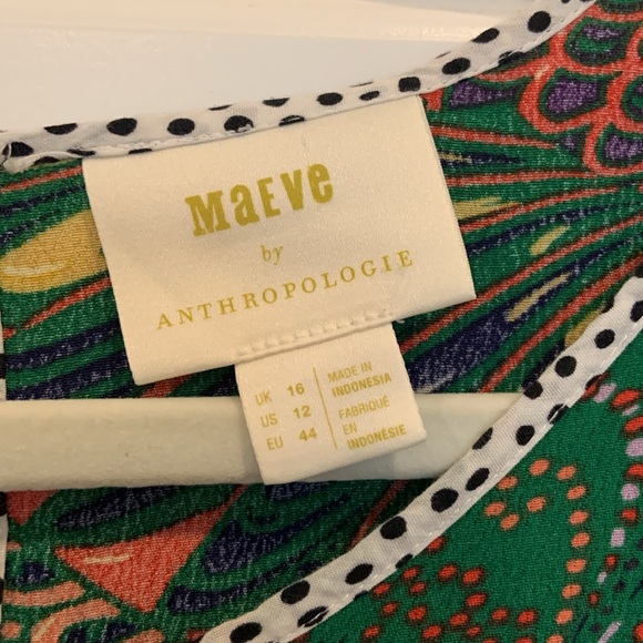 Women’s Green Maeve Long Sleeve Rayon Dress Sz 12 - Picture 2 of 7